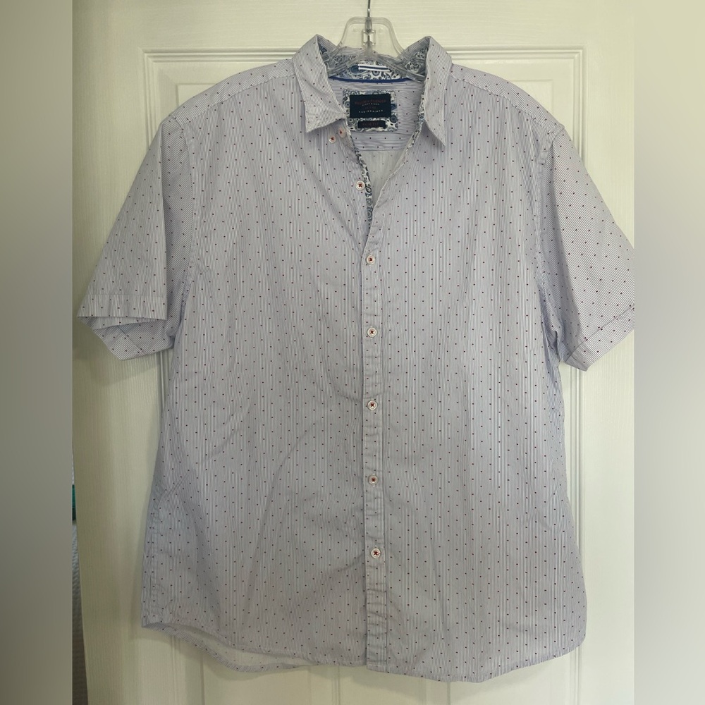 Men's Light Blue Polka Dot Shirt